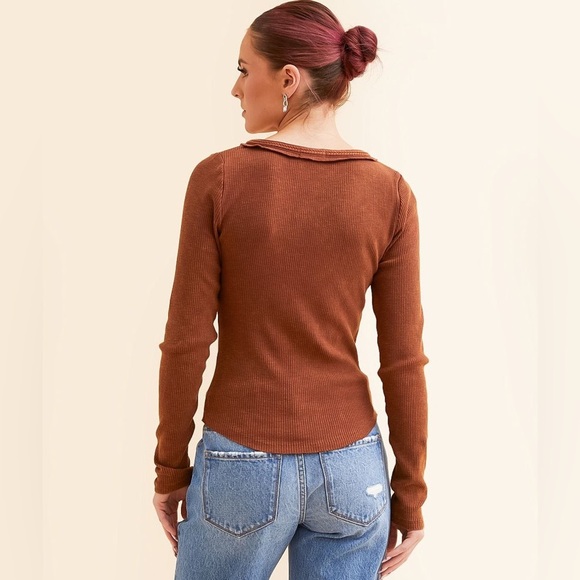 Buckle‎ Guilded Intent lace up brown top long sleeve small - Picture 3 of 8